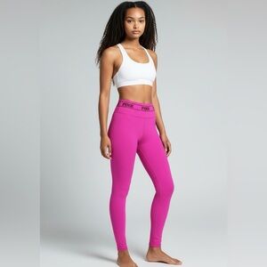 PINK Hot Pink High-Waisted Leggings Size Large Regular